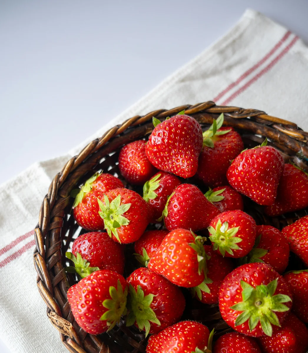 Fresh summer peaches and berries